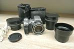 Sony DSC-H1 met VCL-DH1758 en VCL-DH0758 voorzetlenzen., Gebruikt, Compact, Ophalen of Verzenden, 5 Megapixel