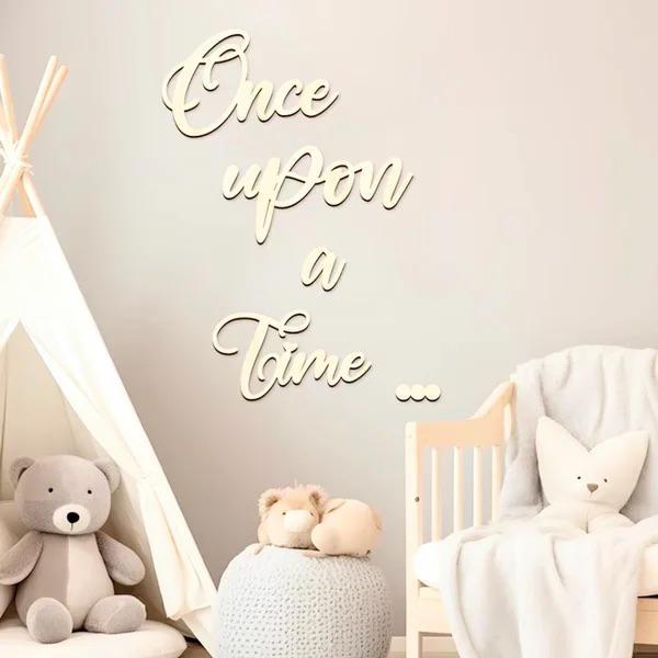 Houten wand decoratie One upon a Time…, Kinderen en Baby's, Kinderkamer | Inrichting en Decoratie, Nieuw, Wanddecoratie, Ophalen of Verzenden