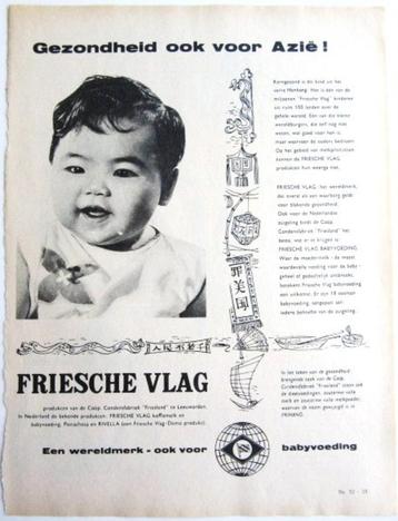 3 vintage advertenties Friesche Vlag 1960 babyvoeding baby beschikbaar voor biedingen