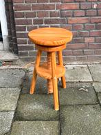 Vintage pine grenen atelierkruk pianokruk kruk verstelbaar, Ophalen of Verzenden, Gebruikt, Hout