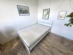 Bed Frame 140 x 200 + Lattenbodems, Huis en Inrichting, Slaapkamer | Bedden, Gebruikt, 140 cm, Metaal, Wit