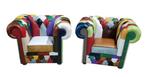 2x Chesterfield Patchwork design fauteuils + BEZORGING!!, ., Nieuw, Ophalen of Verzenden, .