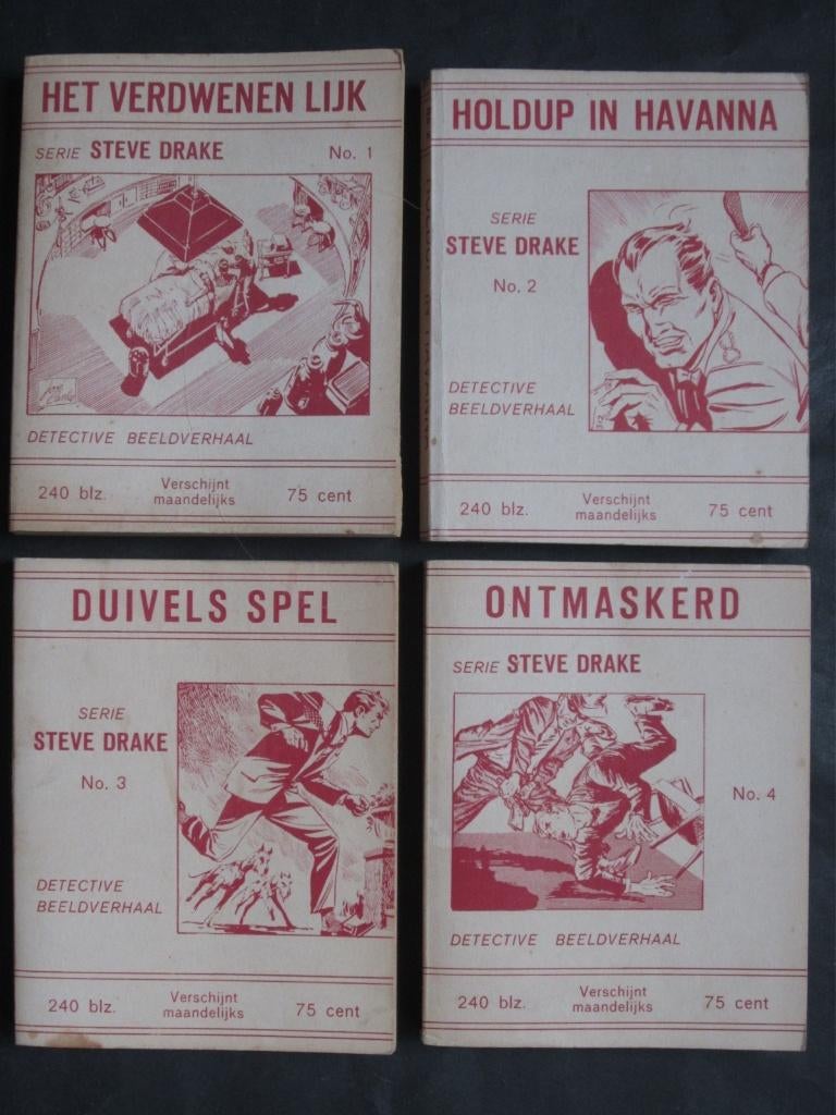 Steve Drake #1-4 (Uitg Nooitgedacht 1962) Complete serie, Complete serie of reeks, Verzenden, Gelezen
