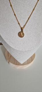 Gouden ketting met munt hanger, Sieraden, Tassen en Uiterlijk, Kettingen, Ophalen of Verzenden, Zo goed als nieuw, Goud, Overige materialen