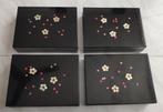 4 antieke Aziatische lacquer lakdoosjes parelmoer met fiches, Ophalen