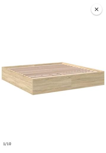Bedframe bewerkt hout sonoma eikenkleurig 180x200 cm