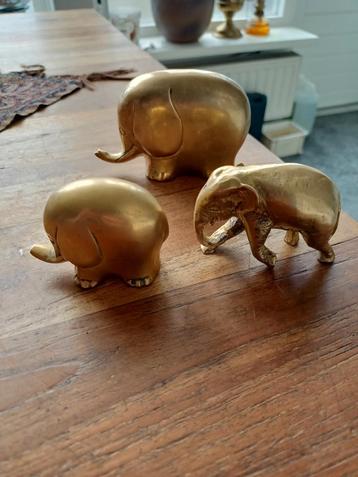 Messing Olifantjes - Set van 3 beschikbaar voor biedingen