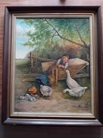 Schilderij man in wagen in landschap g de groot, Ophalen