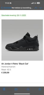 Air Jordan 4 Retro Black Cat - Maat 42.5, Kleding | Heren, Schoenen, Ophalen of Verzenden, Zo goed als nieuw, Zwart, Sneakers of Gympen