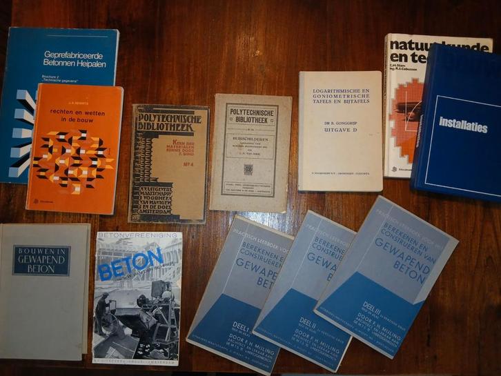 Bouwkunde boeken, sommige heel oud, Boeken, Techniek, Gelezen, Bouwkunde, Ophalen