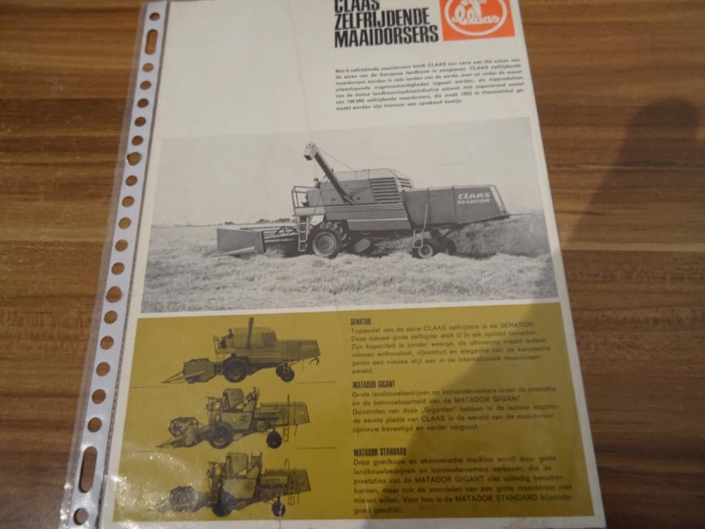 Claas zelfrijdende maaidorsers folder, Boeken, Catalogussen en Folders, Verzenden, Zo goed als nieuw, Folder
