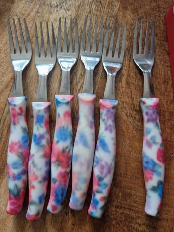 Vintage Vorken met Bloemenhandvat beschikbaar voor biedingen