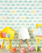 Kinderkamer behang Eijffinger wolken, Huis en Inrichting, Stoffering | Behang, Ophalen, Minder dan 10 m², Blauw
