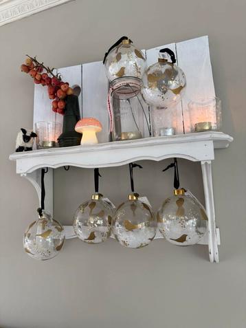 Riviera Maison zeven grote nieuwe kerstballen vogels glas beschikbaar voor biedingen