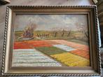 Schitterend bollenveld, olieverf op karton, Antiek en Kunst, Kunst | Schilderijen | Klassiek, Verzenden