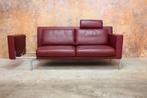 ZGANieuw! rode leren Walter Knoll Jason designbank verstelb, Walter Knoll, 100 tot 125 cm, Design, 150 tot 200 cm