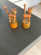 2 houten druk katjes Tsjechische druk poppetjes, Antiek en Kunst, Ophalen of Verzenden