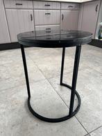 Bijzettafel / salontafel zwart staal met marmer blad, Huis en Inrichting, Tafels | Bijzettafels, 45 tot 60 cm, Minder dan 55 cm