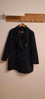 Donker blauwe dames mantel maat 44, Ophalen, Blauw, Maat 42/44 (L), Zo goed als nieuw