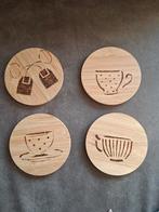 Bamboe koffieonderzetters set van vier, Huis en Inrichting, Ophalen of Verzenden, Nieuw