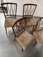Vintage teak stoelen Set van 4, Huis en Inrichting, Stoelen, Gebruikt, Bruin, Ophalen of Verzenden, Vier