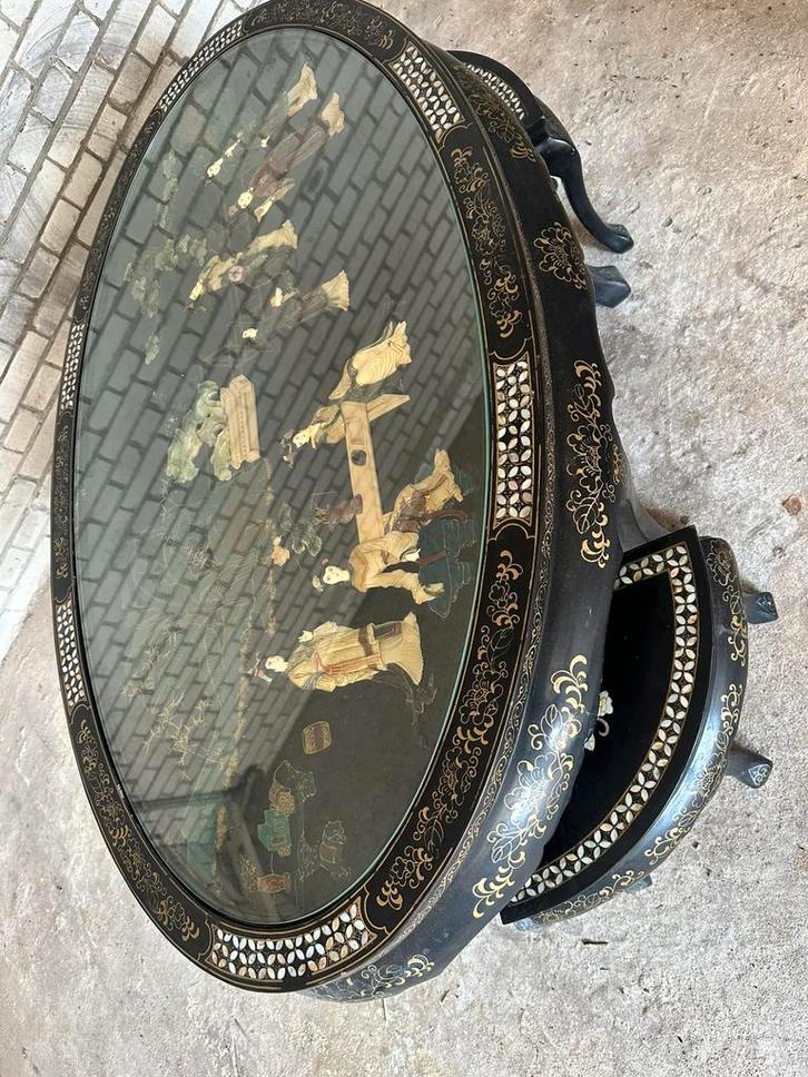 Chinese antike tafel met 6 krukjes, Antiek en Kunst, Antiek | Meubels | Kasten, Ophalen