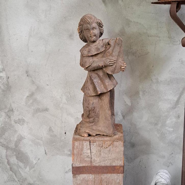 Oud brocante houten kerkbeeld houtsnijwerk patina *Etage3*, Huis en Inrichting, Woonaccessoires | Overige, Gebruikt, Ophalen of Verzenden