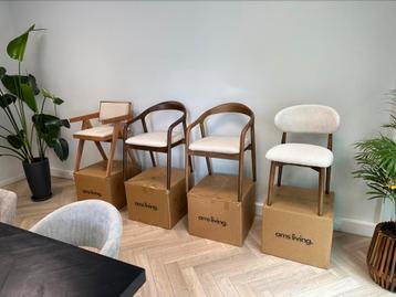 Japandi eetkamerstoelen eettafelstoelen draaibaar nieuw beschikbaar voor biedingen
