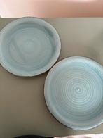 2 Blauwe Bidasoa Dinerborden - 27cm, Gebruikt, Keramiek, Ophalen of Verzenden, Bord(en)