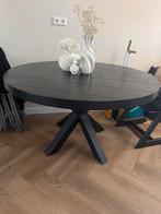 Ronde Zwarte Eiken visgraat Eettafel 130 diameter, Huis en Inrichting, Tafels | Eettafels, 100 tot 150 cm, Rond, Ophalen of Verzenden