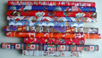 10 x 5 = 50 meter vintage sinterklaaspapier € 32,50 beschikbaar voor biedingen