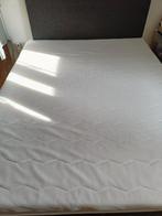 Tweepersoonsbed met grijze hoofdbord 140 x100, Tweepersoons, Zo goed als nieuw, 140 cm, Ophalen of Verzenden
