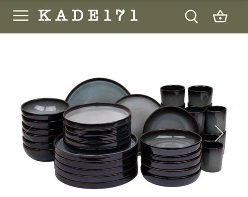 Compleet 36 delige serviesset donker grijs/ zwart, Huis en Inrichting, Keuken | Servies, Nieuw, Compleet servies, Overige stijlen