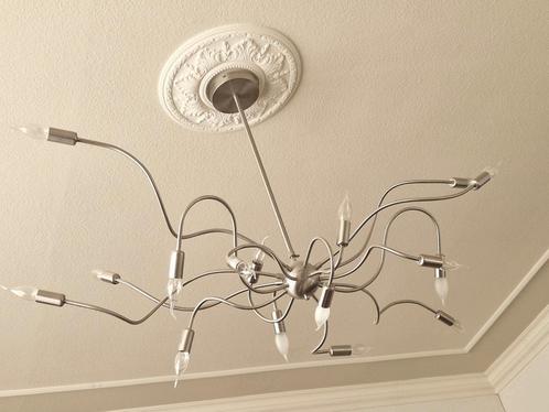 Moderne kroonluchter/ plafondlamp 16 lampjes 2 beschikbaar, Huis en Inrichting, Lampen | Plafondlampen, Zo goed als nieuw, Metaal