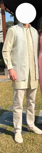 Mint Green Sherwani Set (3-piece), Ophalen of Verzenden, Zo goed als nieuw