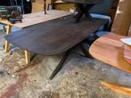 Tafel deens ovaal 280x100 notenhout stalen matrixpoot, Huis en Inrichting, Tafels | Eettafels, Ophalen, 100 tot 150 cm, Vijf personen of meer