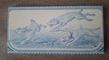 Antieke tegel jachttafereel  beschikbaar voor biedingen