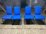Eetkamerstoelen 4 stuks blauw, Huis en Inrichting, Stoelen, Ophalen, Gebruikt, Blauw, Vier