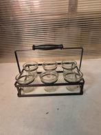 Waxinehouder met houten handvat, Antiek en Kunst, Curiosa en Brocante, Ophalen of Verzenden