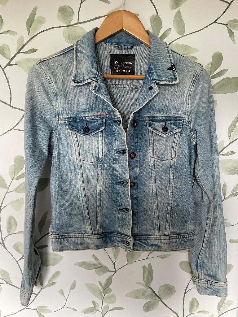 Denham licht blauw spijkerjasje jeansjasje small 36, Denham, Blauw, Ophalen of Verzenden, Zo goed als nieuw