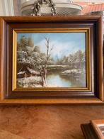 2 landschapschilderkunst werken in olieverf op doek, Ophalen of Verzenden