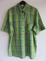 Vintage Tru groene geruite blouse met korte mouwen maat 38, Tru, Groen, Maat 38/40 (M), Ophalen of Verzenden
