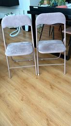 Velvet klapstoelen licht roze, Huis en Inrichting, Stoelen, Ophalen, Zo goed als nieuw, Overige kleuren, Twee