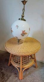 Prachtige grote vintage bol antiek lamp bloemen art deco, Ophalen of Verzenden