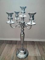 Zilverkleurige kandelaar, Ophalen, Gebruikt, Metaal, 50 tot 75 cm