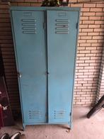 Vintage Metalen Locker Kast - Blauw, Ophalen, Gebruikt, Industrieel