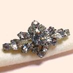 Vintage heldere strass broche jaren '50-'80, Overige materialen, 4 tot 7 cm, Verzenden, Zo goed als nieuw