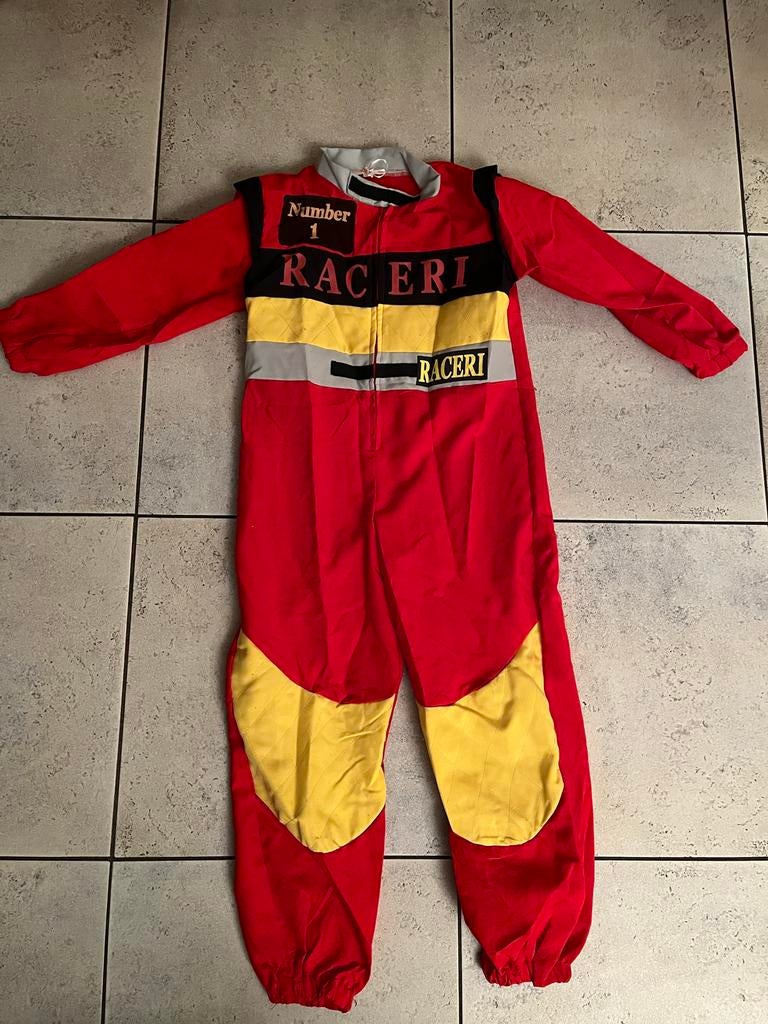 Racer Verkleedpak - Maat 140, Kinderen en Baby's, Carnavalskleding en Verkleedspullen, Ophalen of Verzenden, Zo goed als nieuw