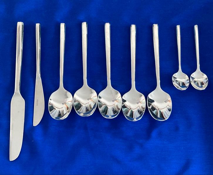 Sienna 18/10: mes mesje lepeltjes, Huis en Inrichting, Keuken | Bestek, Zo goed als nieuw, Rvs of Chroom, Ophalen