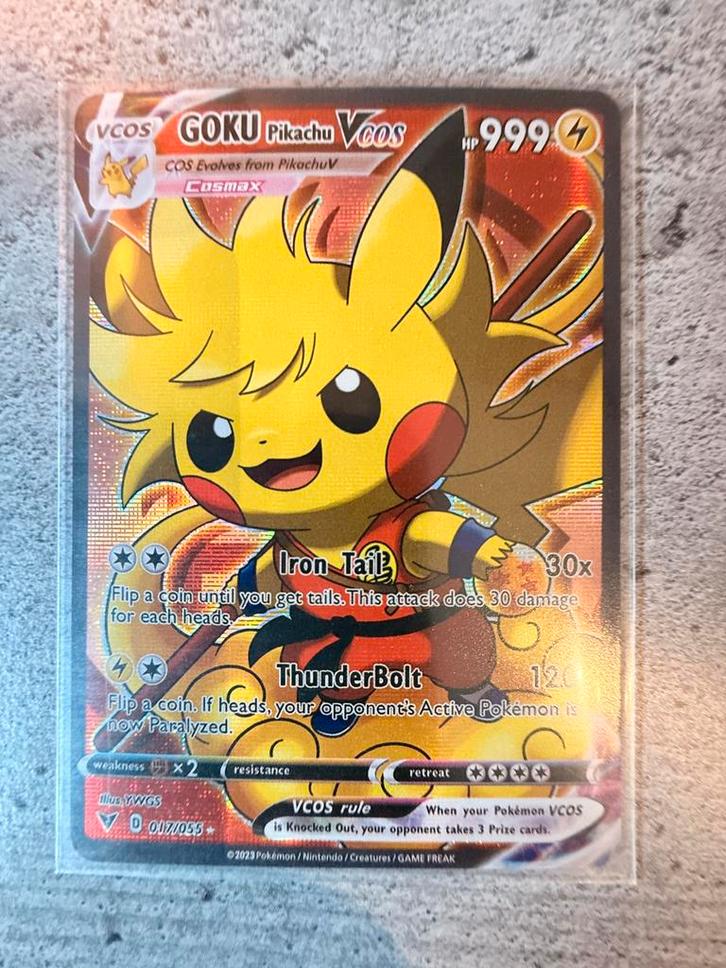 Goku Pikachu VCOS – Epic Pokémon Cosplay Proxy, Hobby en Vrije tijd, Verzamelkaartspellen | Pokémon, Zo goed als nieuw, Verzenden